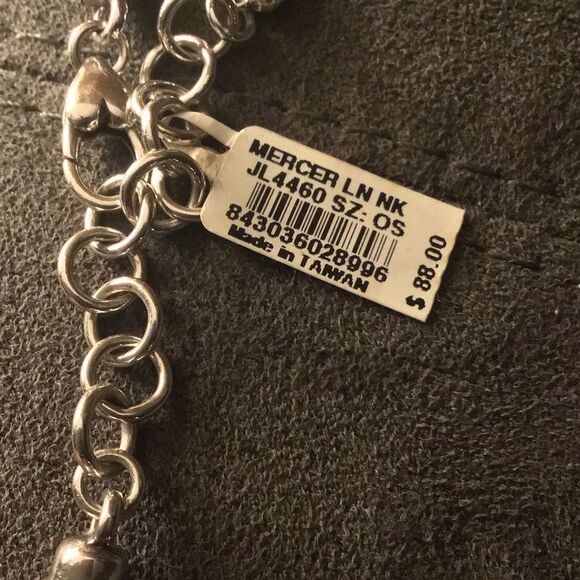 NWT Brighton MERCER DROP Teardrop Silver LONG Pendant Necklace - Picture 6 of 6